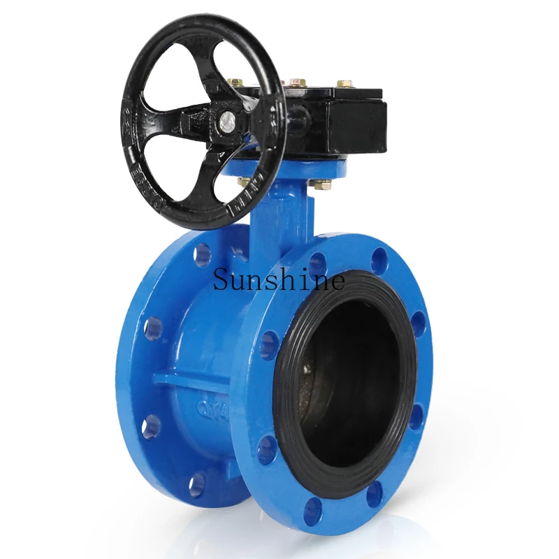 

D341X-16Q Manual soft seal worm gear flange butterfly valve turbine