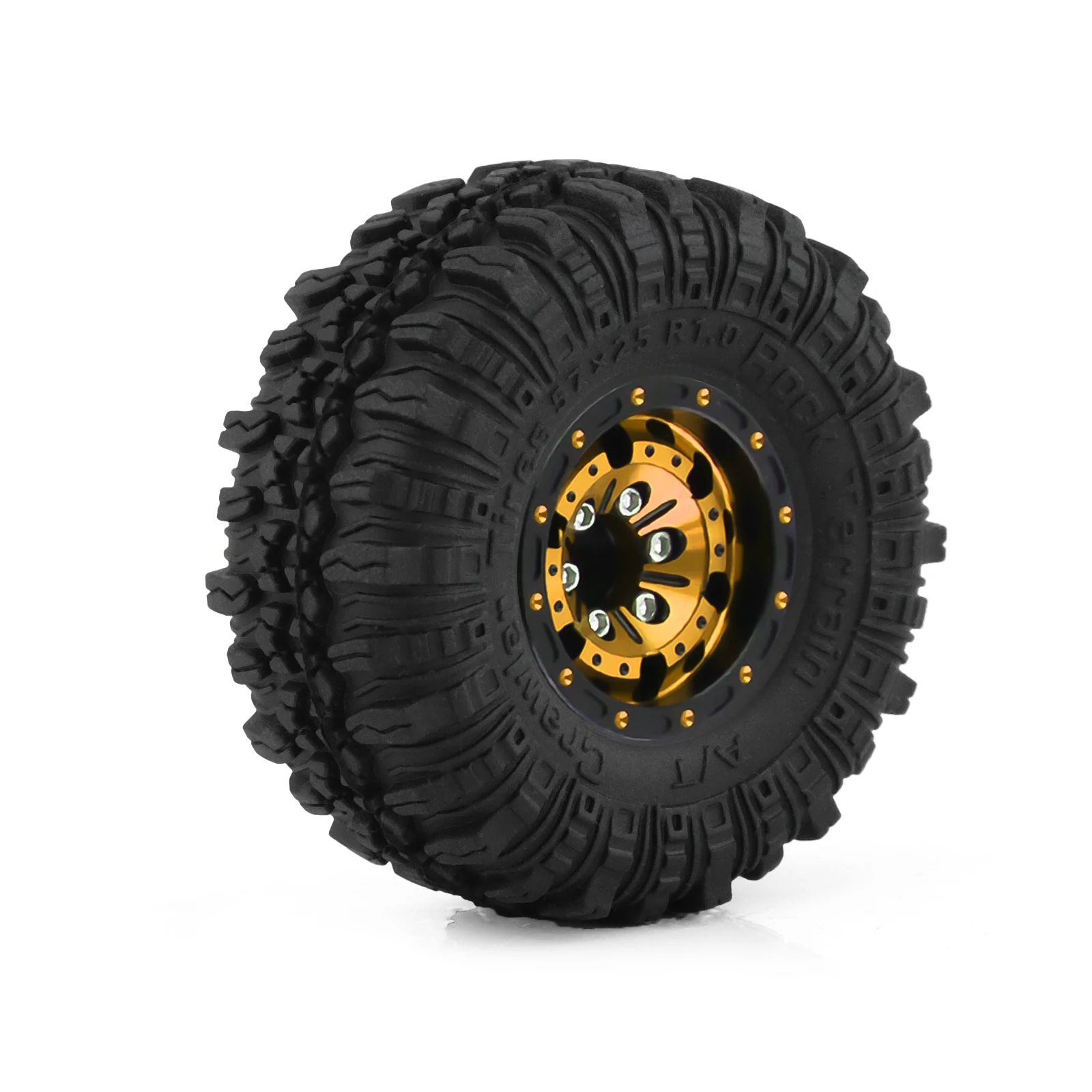 1.0 Ruote e pneumatici Beadlock 4 pezzi Cerchio in alluminio per RC Crawler Axial SCX24 Gladiator Bronco C10 Catenaccio AX24 TRX4M FCX24
