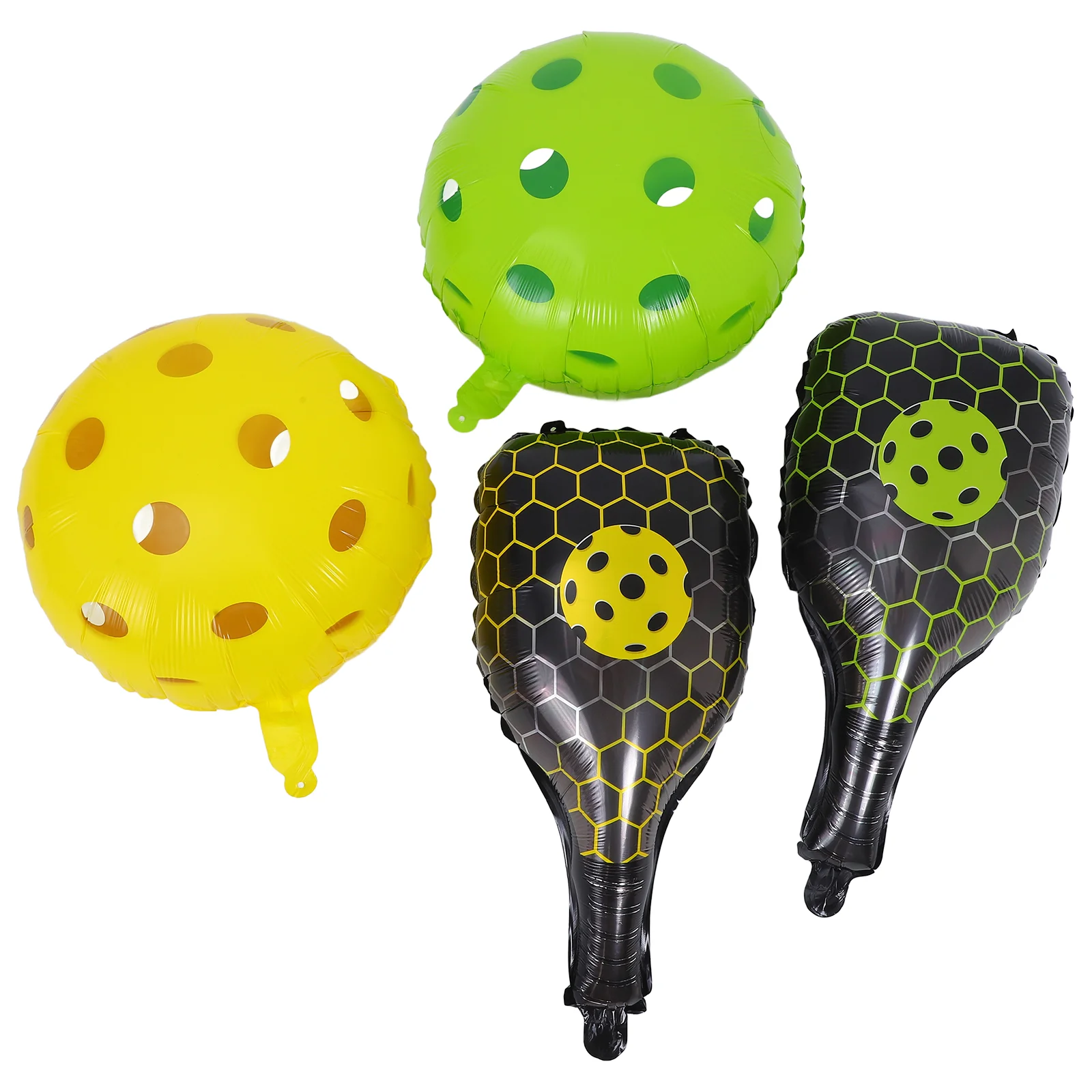 4 Pcs Fan Party Balloons Sports Foil Birthday Pickleball Racquet Inflatable Baby