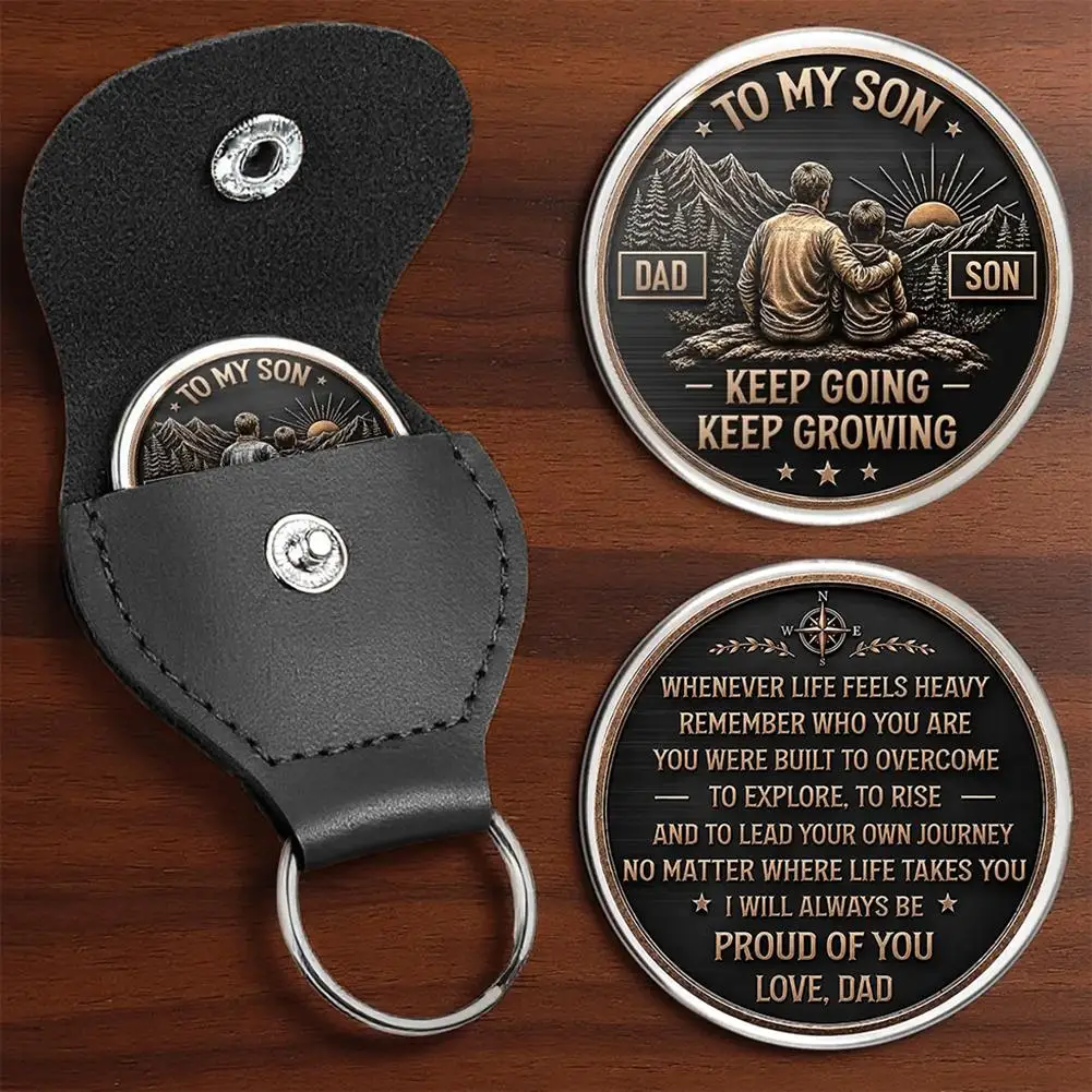 Zakformaat knuffel token cadeau voor mannen, vriend, vriendin, inspirerend cadeau voor zoon, dochter, broer met leren sleutelhanger