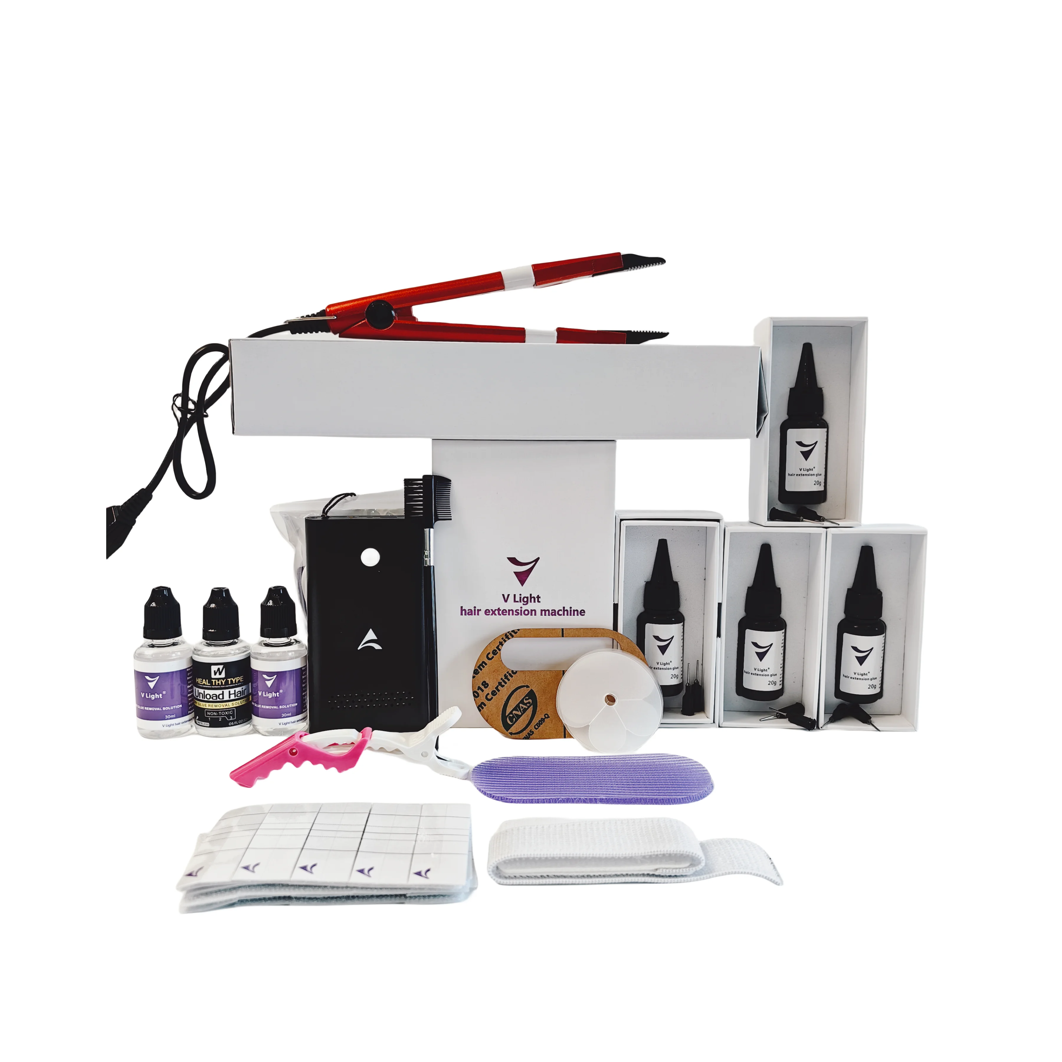 Самый популярный набор инструментов для наращивания волос V-light в 2025 году. Набор для разрезных волос.