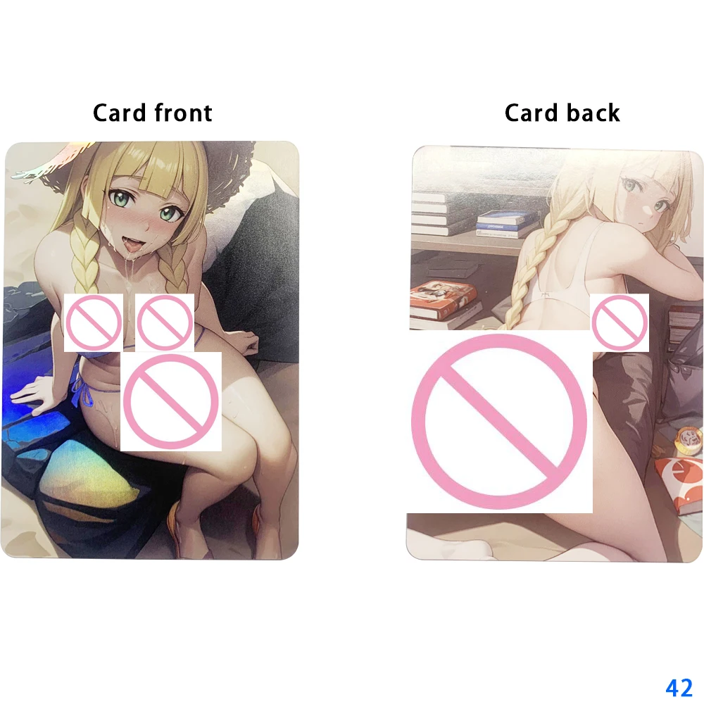 Anime Sexy Nude Collection Card Black Magician Girl Naked Big Chested Beauty Card Refractive Color Flash Otaku Gifts 63*88mm