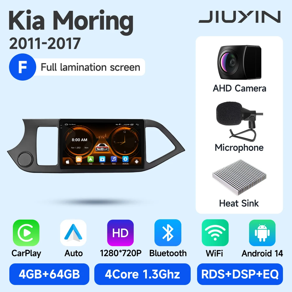 JIUYIN Android 15 Carplay Autoradio Multimidia Video Speler Voor KIA PICANTO Ochtend 2011-2016 Navigatie GPS IPS Head Unit