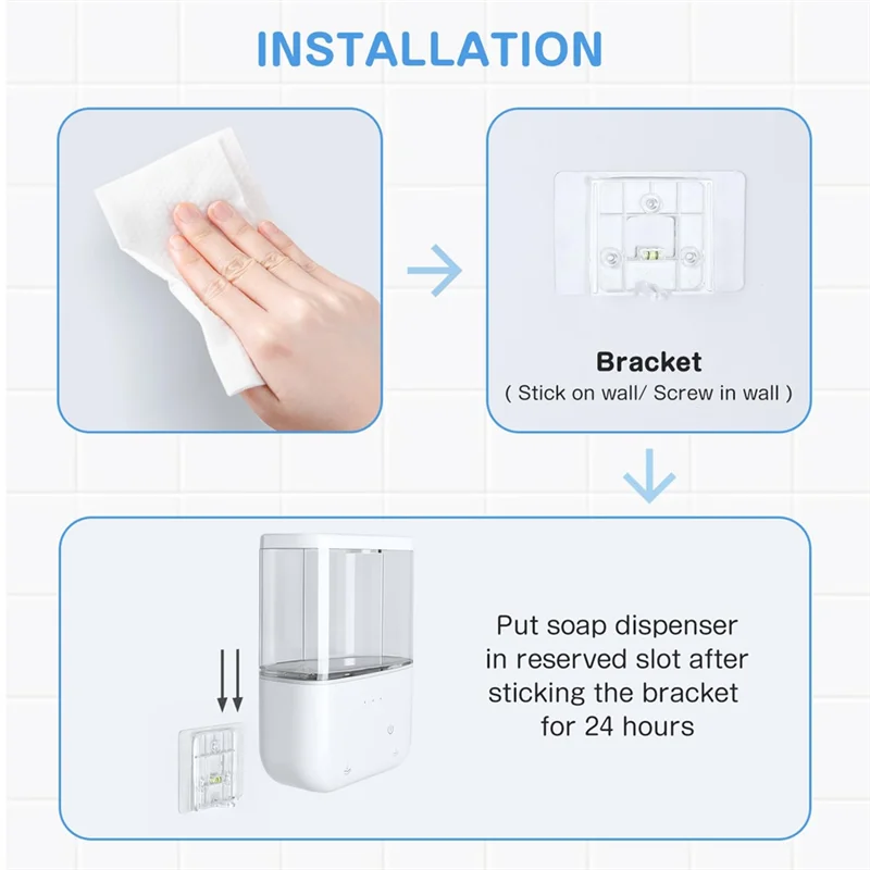 B47B-For Home Hotel Commerciële Automatische Zeepdispenser, Touchless Afwasmiddelpomp 2 X 500 ml Dubbele Sensor Voor Vloeibare Zeep