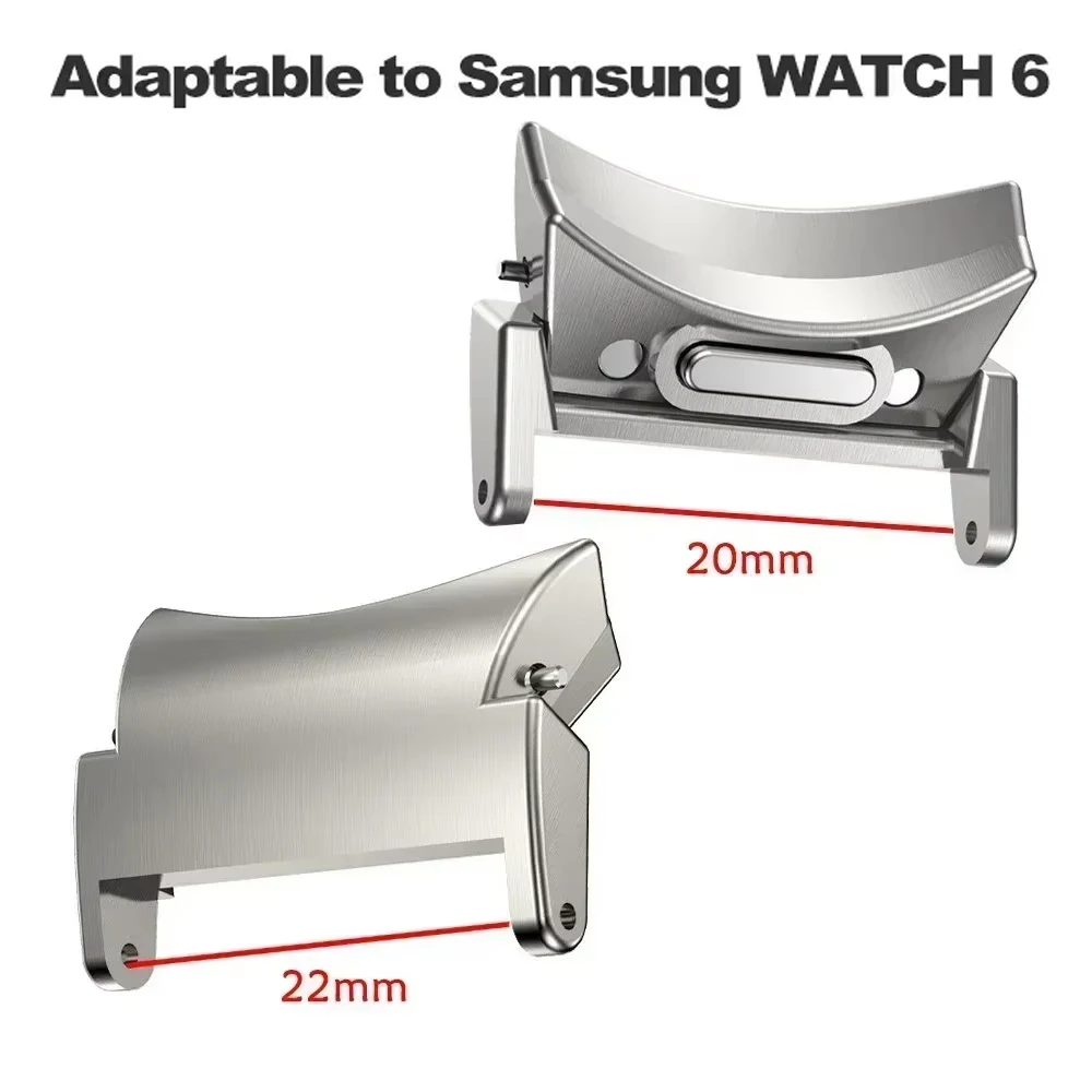 Quick Fit Connector für Samsung Galaxy Watch 6 5 4 40 44 mm für Galaxy Watch6 Classic 42 46 mm 43 47 mm 2 Stück Edelstahl-Adapter