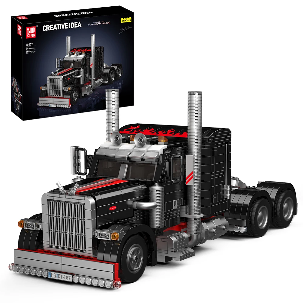 

Mould King 10037 Technical Car Building Block The American Truck Model Set Assembly Car Brick Toys Kids Christmas Gift