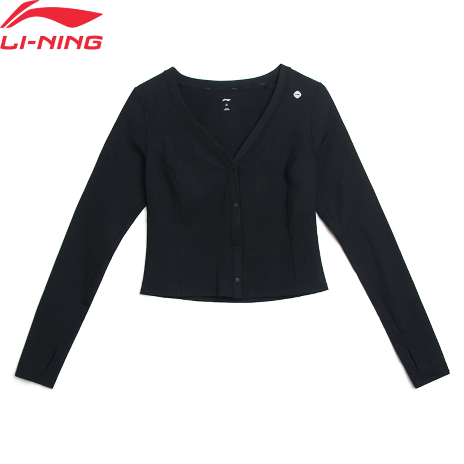 سترة نسائية منسوجة للياقة البدنية من Li-Ning بقصة ضيقة 75% بوليستر 25% إيلاستين سترة مريحة للترفيه AFDV586