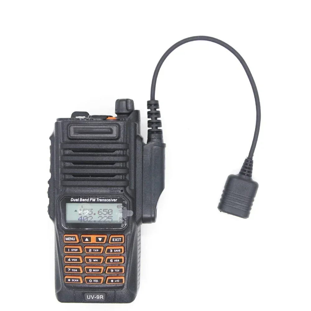 สายเคเบิลอะแดปเตอร์สําหรับ Baofeng UV-9R Plus UV-XR กันน้ํา 2 Pin UV-82 UV-S9 Walkie Talkie ชุดหูฟัง Mic