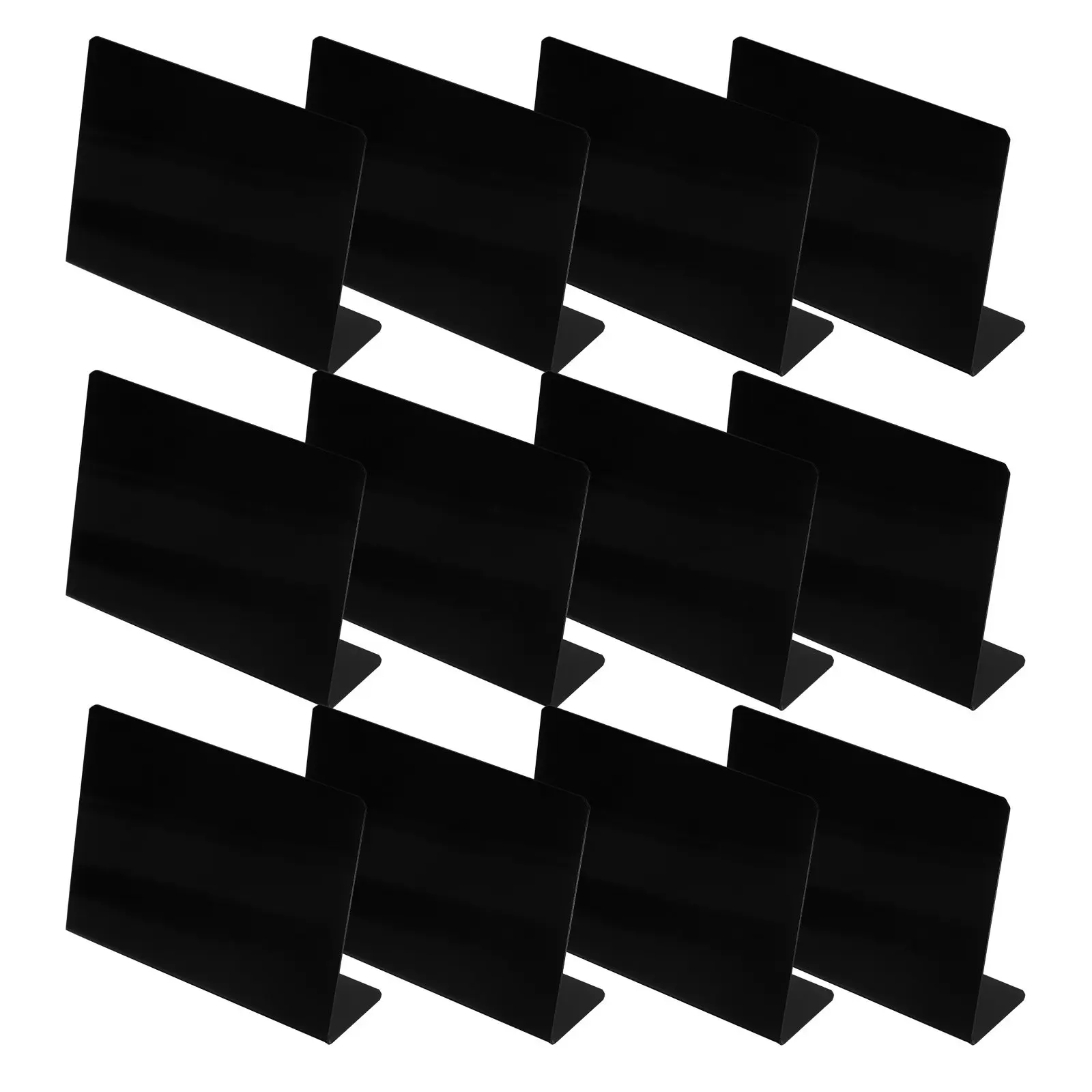 12Pcs Standing Mini Chalkboard Signs Space-Saving L-Shape Reusable Blackboard for Table Numbers Name Tags Food Tags Party Favors
