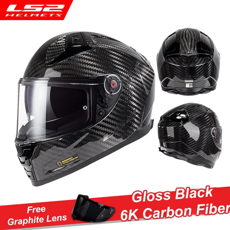 

LS2 VECTOR 2 Motorcycle Helmets 6K Carbon Fiber Double Lens Motorbike Racing Helmets Capacete LS2 FF811 Cascos Para Moto Helmets