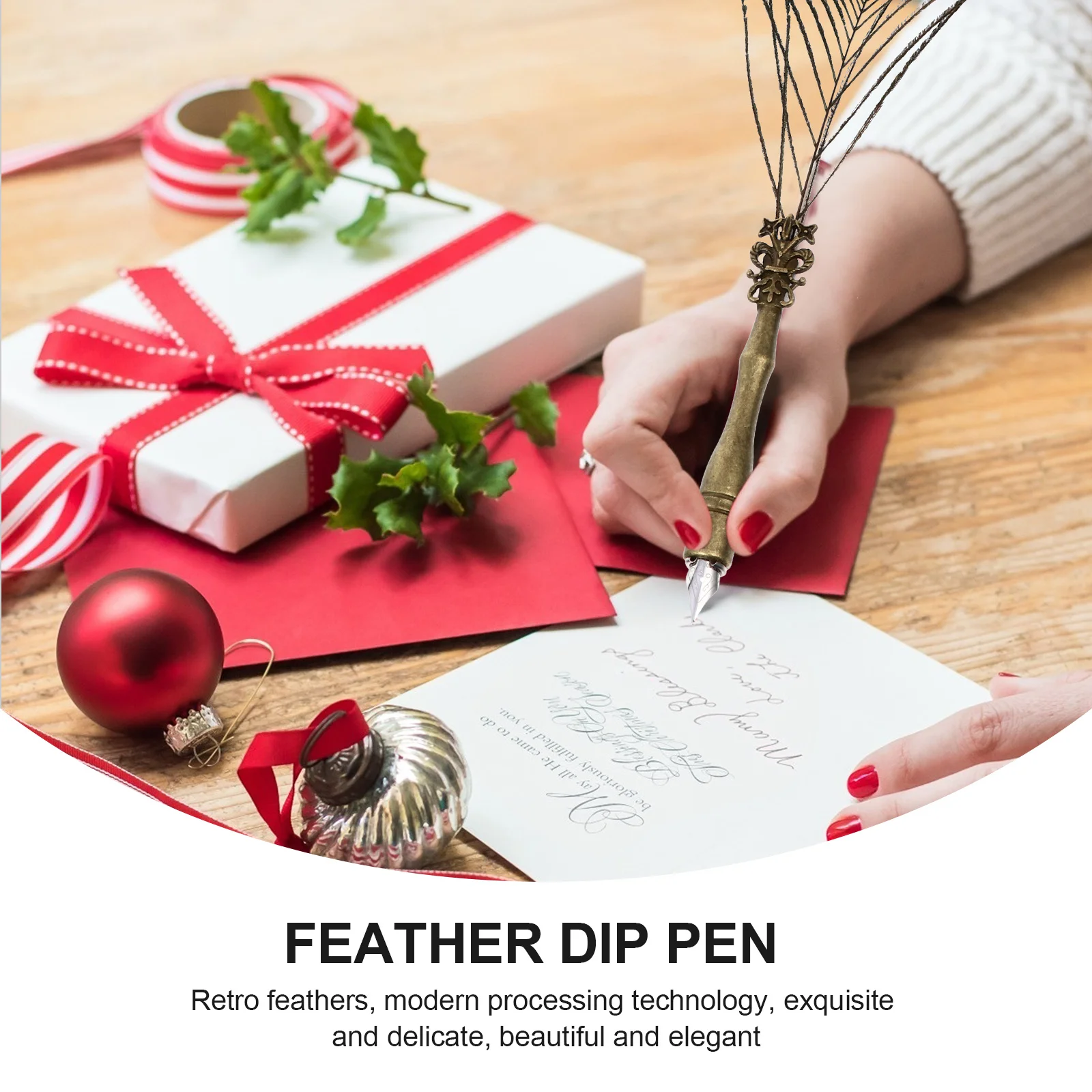 

1Set Dip Pen Set Natural Calligraphy Writing Pen Balanced Comfortable Smooth Ink Flow Student Practice Gift