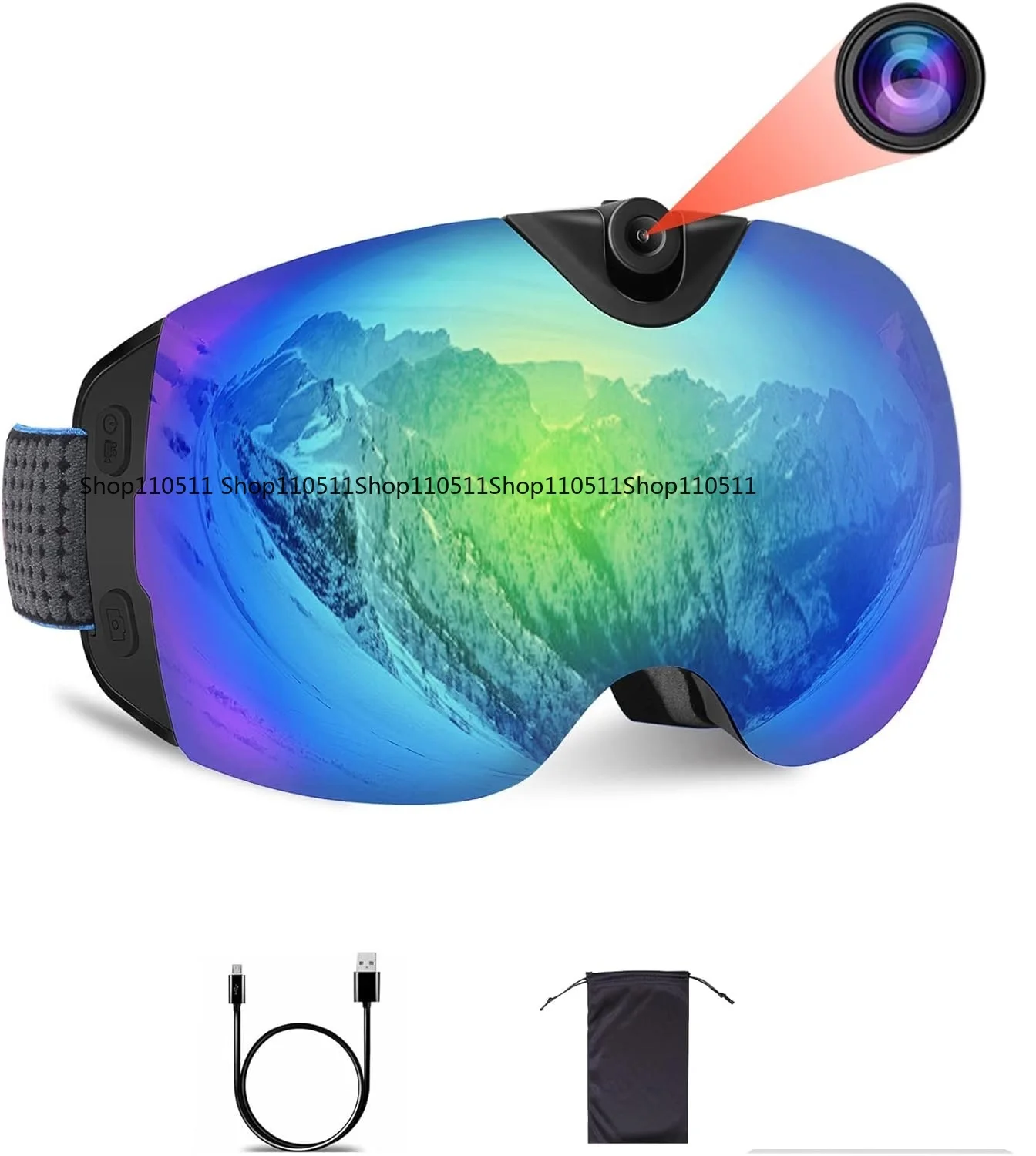 4K high definition ski glasses with camera Wifi 24MP wearable motion camera video recording