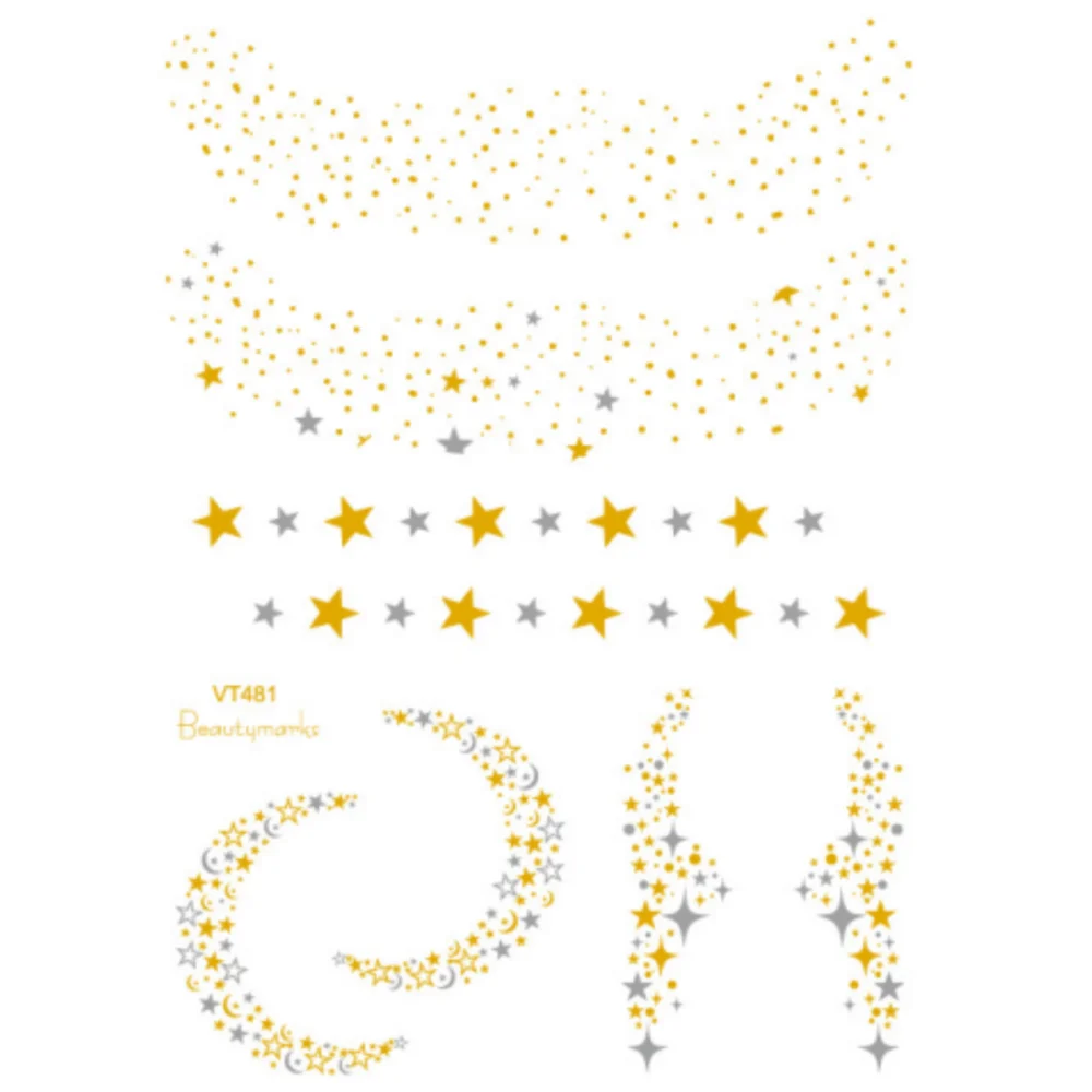 Christmas Music Festival Bronzing Tattoo Sticker Golden Face Temporary Tattoos Waterproof Freckles Makeup Sticker Eye Decals
