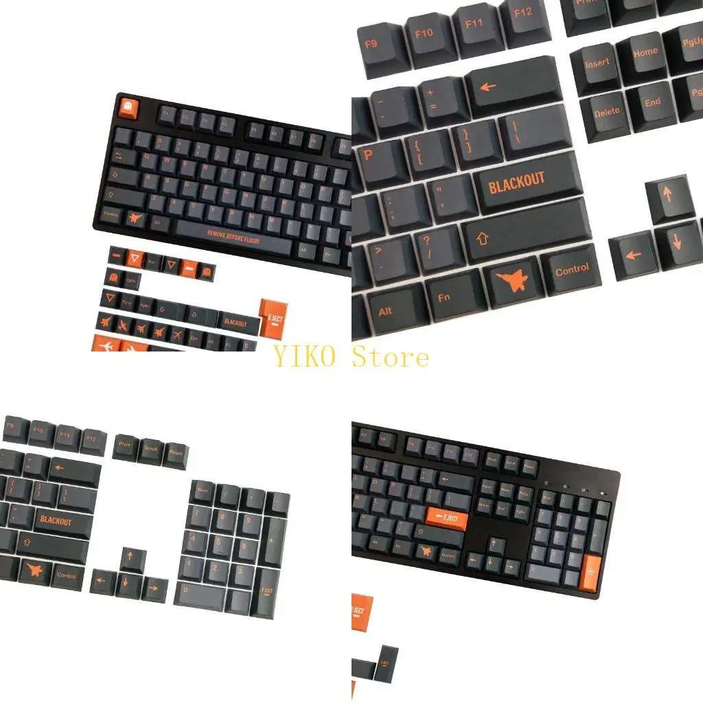 K32C 142 Keys Customized Keycaps PBT Dye Subbed Keycap Cherry Profile for Key Cover for Mechanical Keyboard GK61 SK61
