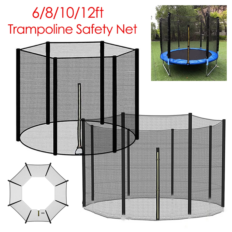 6/8/10/12Feet Trampoline Safety Net Fence Enclosure Anti-fall Safety Mesh Netting Replacement Trampoline Accessories (Only Net)