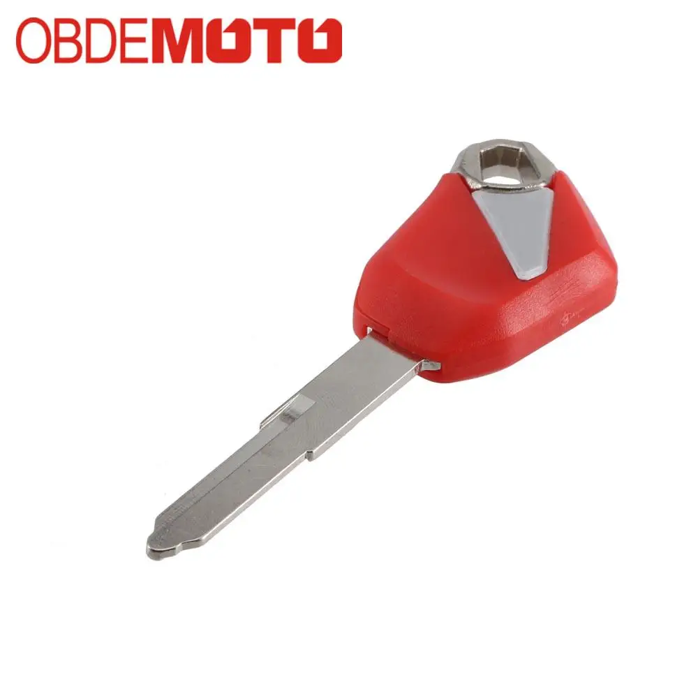 

New Blank Motorcycle Uncut Key Red Length 48mm for Kawasaki Motorbike Spare Part Replacement Accessory