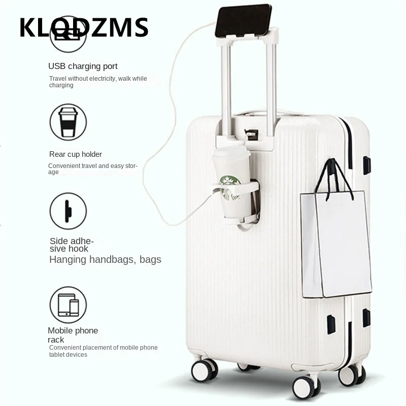 KLQDZMS borsa da viaggio per bagagli 20 "24" 26 pollici scatola d'imbarco per PC Trolley di grande capacità custodia per Password di ricarica USB valigia con cerniera