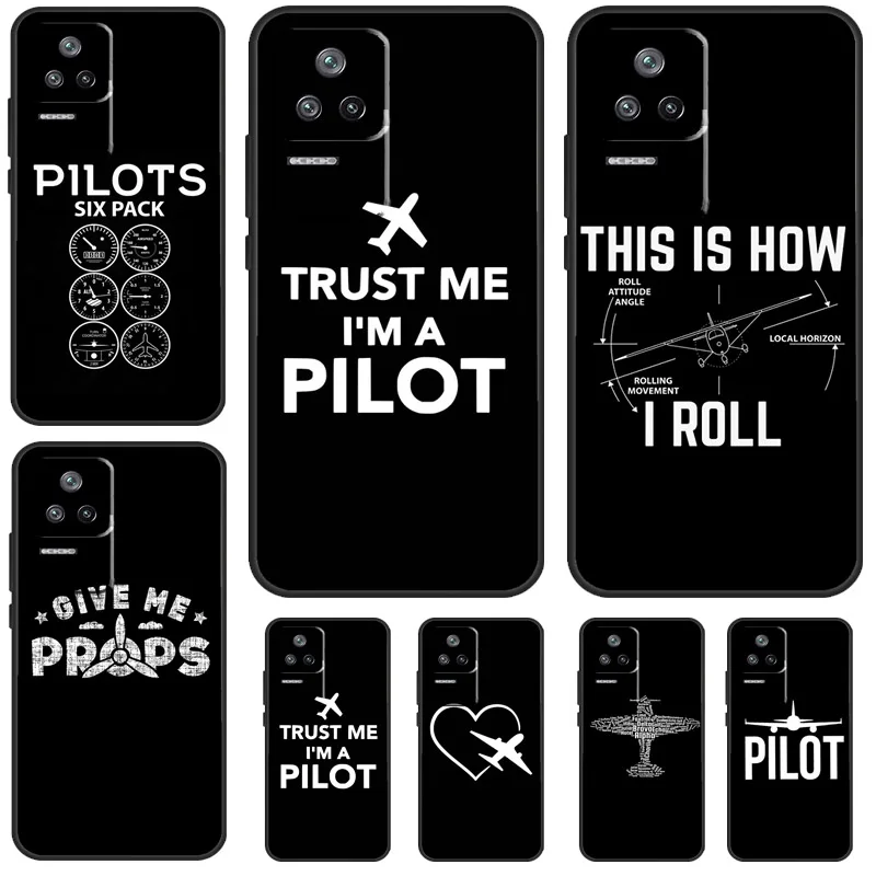 Airplane Pilot Case For Xiaomi POCO M6 Pro X3 X5 X6 Pro F3 F5 M5s Mi 14 Pro 13 13T 11T 12T 12 Lite Cover