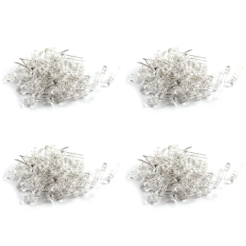 ABUI-LED Bright Light Lamp Emitting Diode, 280 Piece, DC 3V-6V, 5 Mm, White