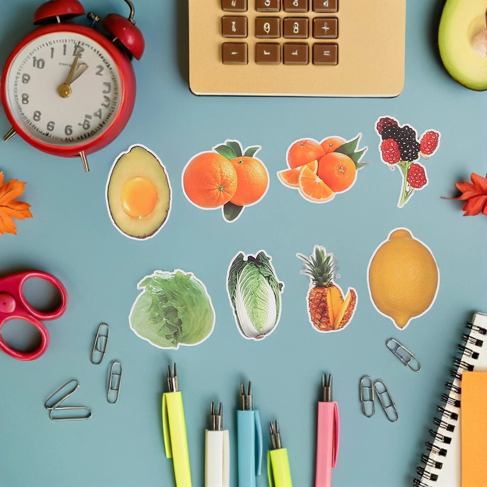 

200Pcs Children Educational Stickers Waterproof Fruit Vegetable Stickers for Classroom Laptop Water Bottles Interactive Learning