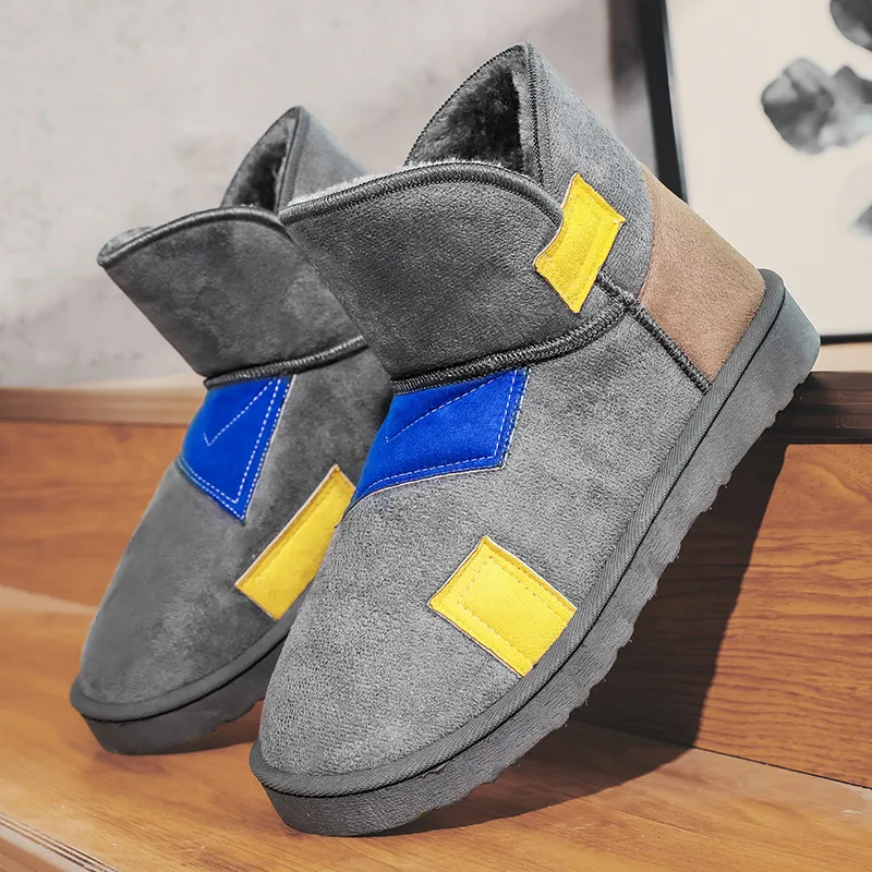 

Hot Sale Cheap Boots for Men Women Warm Plush Winter Boots Men Non-slip Comfortable Slip-on Ankle Boots Men botas para hombre