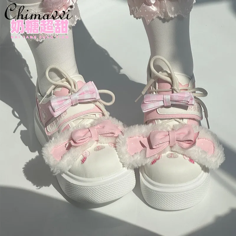 

Кроссовки в стиле Лолита для студентов, весна-осень 2026, новые японские повседневные универсальные туфли на толстой подошве для девушек в стиле кавайи