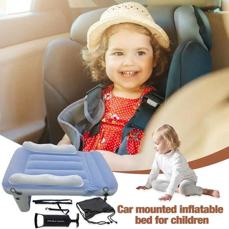 سرير سفر للأطفال الصغار قابل للنفخ، سرير طائرة للسفر مع جوانب عالية، مرتبة هوائية للأطفال خفيفة الوزن وقابلة للنفخ