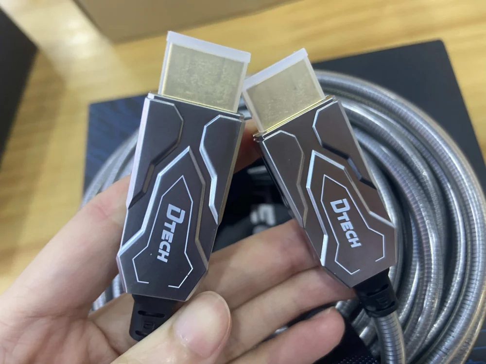DTECH HDMI 2.1 AOC Cable 8K HDMI Armor Fiber Optic Cable Gold-plated 20M for Large-screen Broadcastin Display