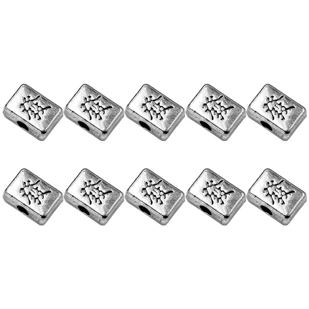 

10Pcs Alloy Mahjong Jewelry Charms Vintage Style DIY Pendant Connectors for Necklace Bracelet Making Craft Accessories