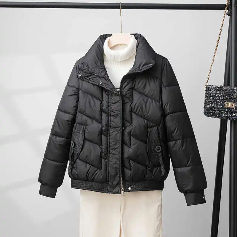 Women's Thickened Short down Cotton Jacket Stand Collar Large Size Bread Coat Loose Fit Winter Outerwear Korean Style