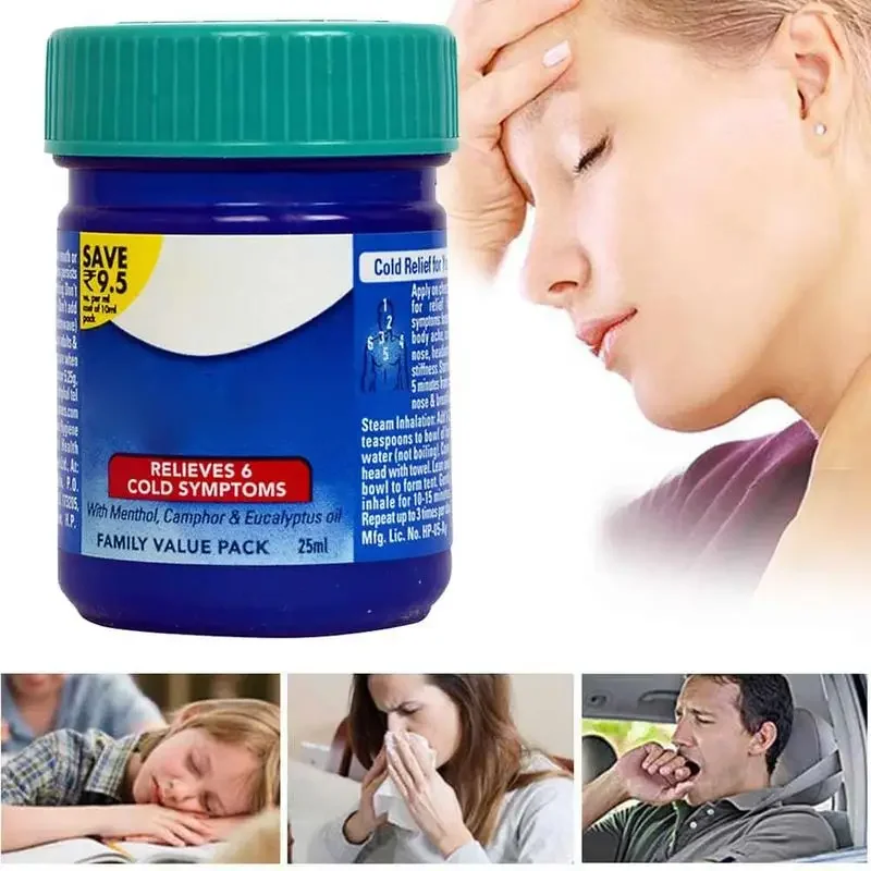 Blue Cold Headache Relief Ointment Cool Mint Cream Itching Nasal Congestion Anti-heatstroke Anti-mosquito Menthol Essential Balm