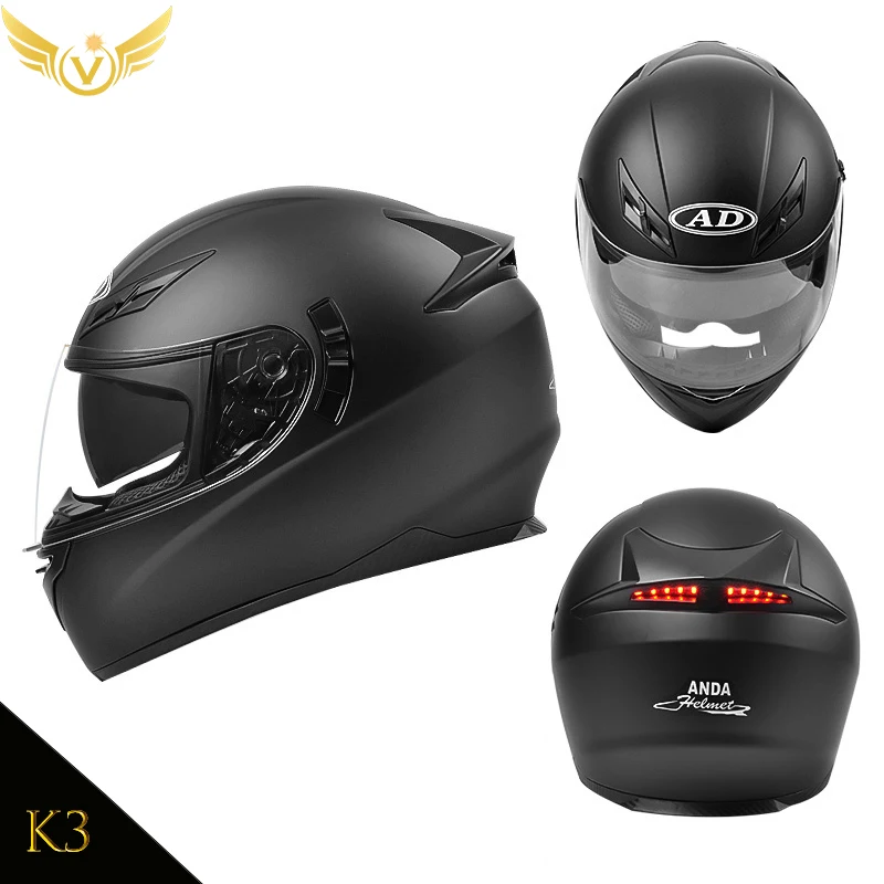 

Chargeable LED Tail Light Electric Motorcycle Helmet DOT Certified Motor Helmet in Winter Universal Riding for All Seasons 55-59