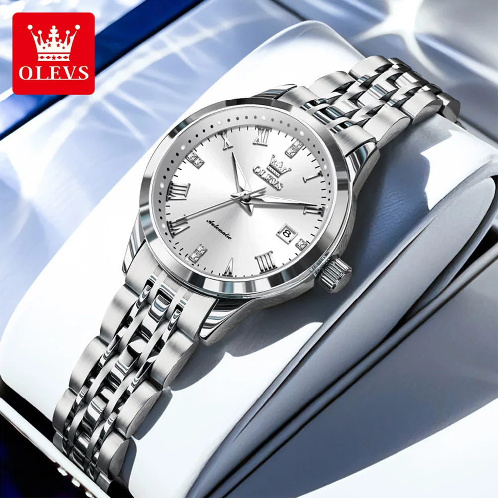 OLEVS Brand Mechanical Women's Watch Waterproof Women's Calendar Function Watch 7062