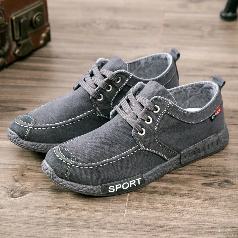 Zapatos de lona transpirables con cordones para hombre, zapatillas informales a la moda, cómodas, vulcanizadas, para exteriores, novedad de 2024