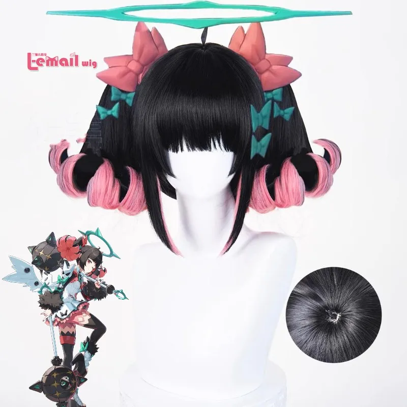 

Парик L-email wig ZZZ Nangong Yu для косплея, парик для виртуального айдола Angels of Delusion, женский, 30 см, милый, из синтетических волос, с бесплатной шапкой для парика