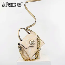 VM FASHION KISS Acrylic Chain Handbag Women's Bags 2024 Trends Luxury Design Microfiber Synthetic Shoulder Bag Crossbody Bag