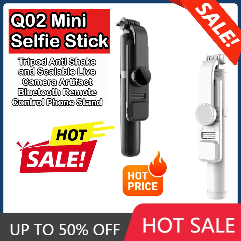 

Q02 Mini Selfie Stick Tripod Anti Shake and Scalable Live Camera Artifact Bluetooth Remote Control Phone Stand