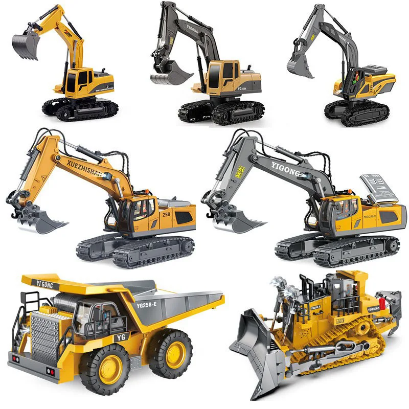 1: 20  Alloy Remote Control Excavator Dump Truck Bulldozer 11 Channel Kids Simulation Remote Control Car Rc Truck Toys For Boy