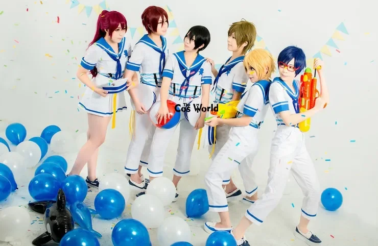 Free! Iwatobi Swim Club Nanase Haruka Tachibana Makoto Gou Matsuoka Sailor Suit Uniform Outfit Anime Cosplay Costumes