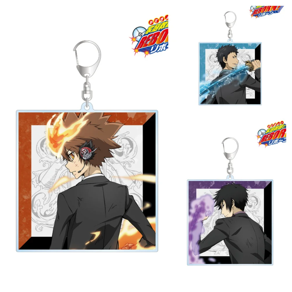 Charm Anime birthday Gifts Family Teachers HITMAN REBORN Gokudera Hayato Hibari Acrylic Keychain Decor Series About 6cm