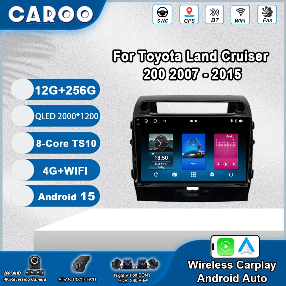 

Android 15 Carplay Car Radio For Toyota Land Cruiser 200 2007 -2015 Auto Navigation Multimedia Video Player Stereo Head Unit 4G
