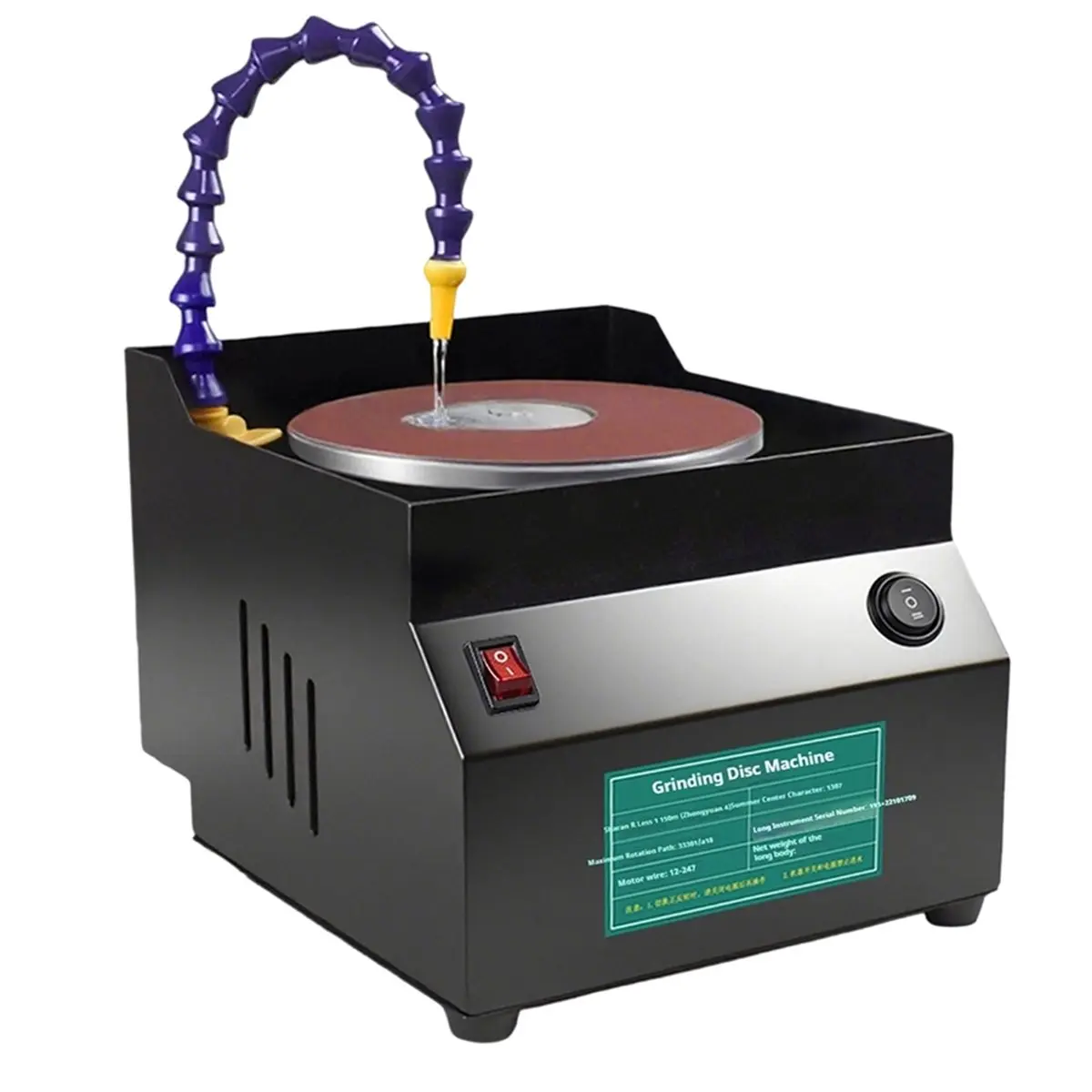 《TOP RATED》120W Circulating Water-Cooled Grinding Machine Wet/Dry Grinding Wheel with 7 Gears Regulation B US Plug
