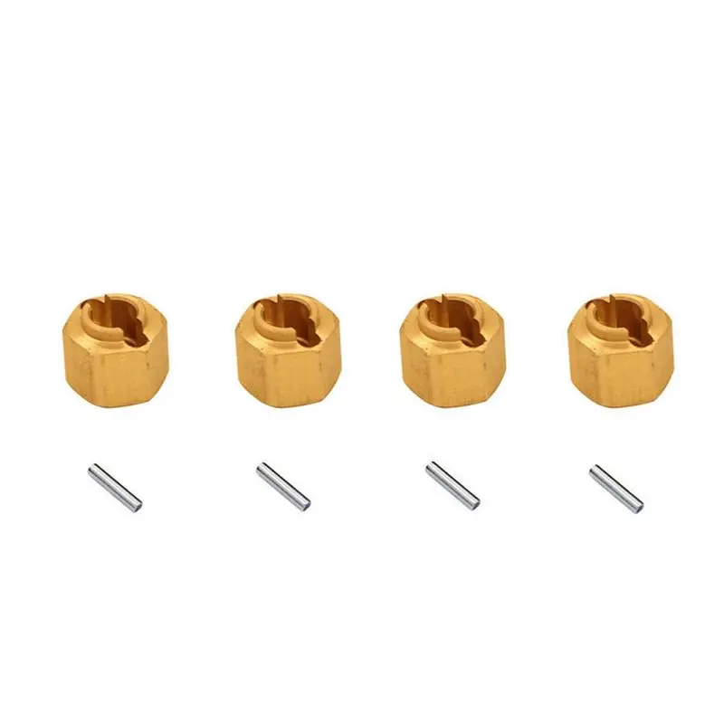 Compatible 4Pcs Brass Extended Wheel Hex Hub Adapter 9750 for TRX4M -4M 1/18 RC Crawler Car Upgrade Parts Accessories,2