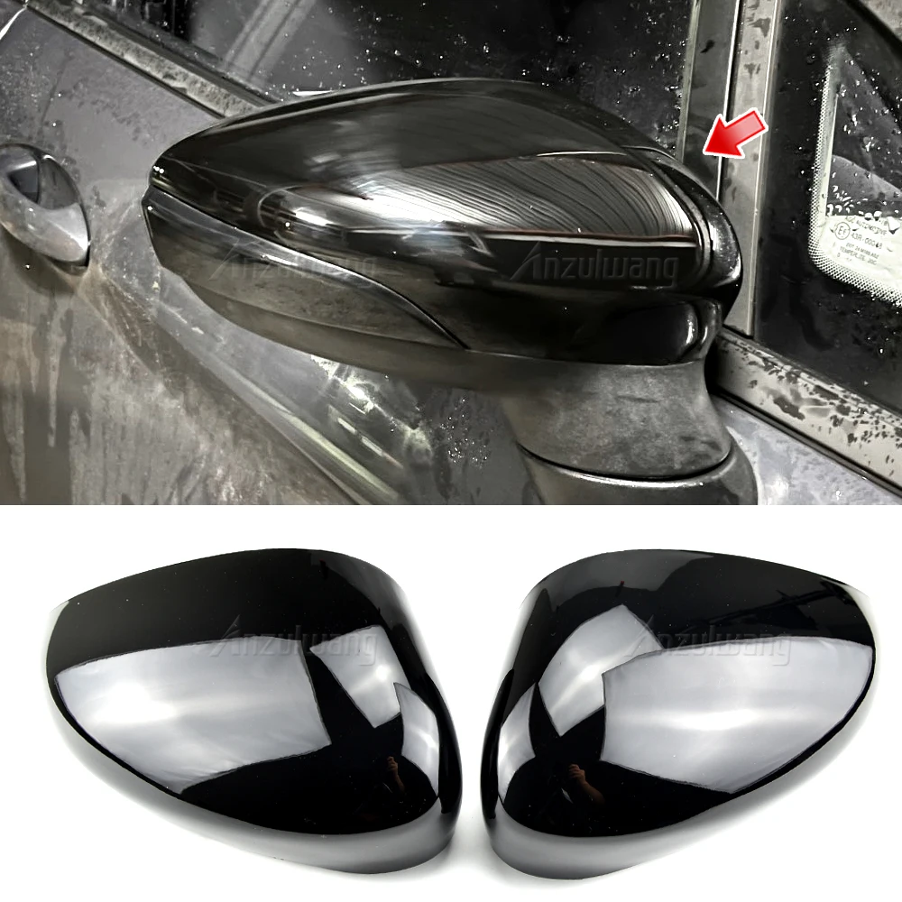2X Carbon Fibre Wing Mirror Cover Cap Painted For Ford Fiesta MK7 2008-2019 Cap Rearview Mirror Cover Direct Replacement