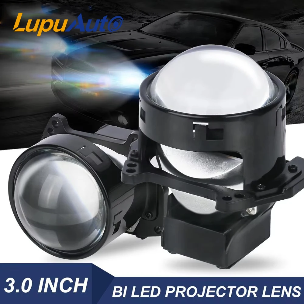 3.0 inch Bi Led Retrofit Projector Lenses 120W for Car Headlight Biled Hyperboloid Lens High/Low Beam Tuning Accessory