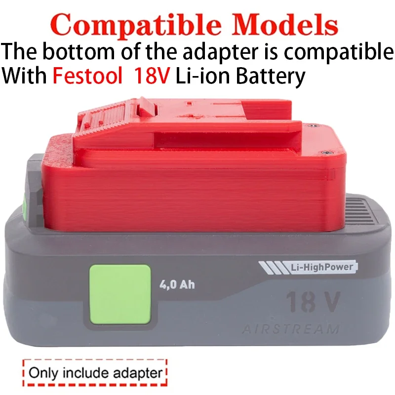 Battery Adapter for Einhell/X-Change/OZITO 18V Li-Ion Cordless Tools Converts to FESTOOL AIRSTREAM 18V Li-Ion Battery Adapter