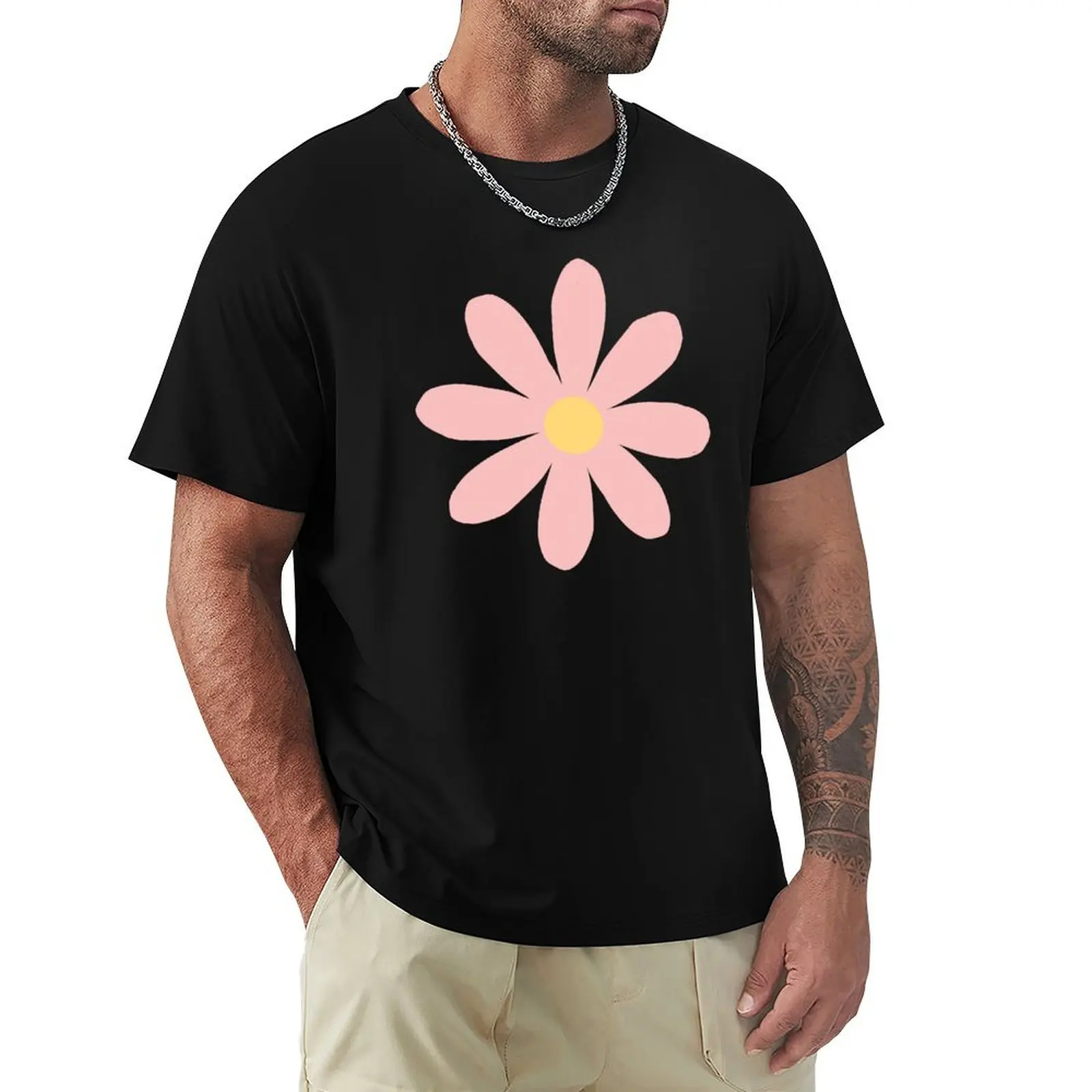 

Single Pink Flower T-Shirt Aesthetic clothing essential t shirt vintage anime shirt men t shirt