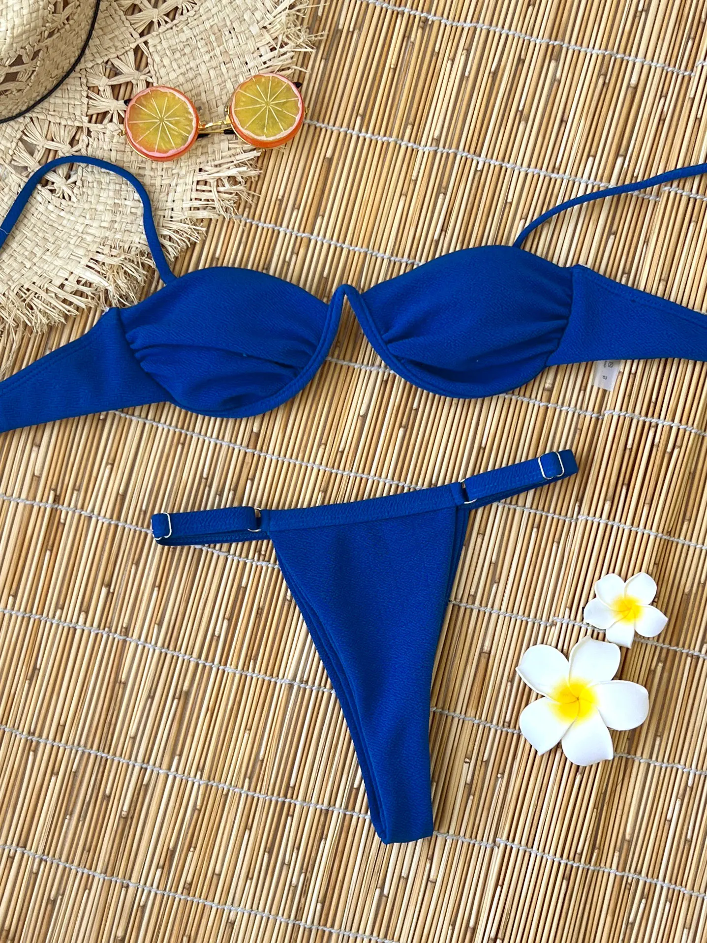 

2025 Fashion Blue Bandage Bikini Women Slipt Swimsuit Sexy Low Waist Biquini Perfect For Beach Lady Summer Swimwear Beachwear