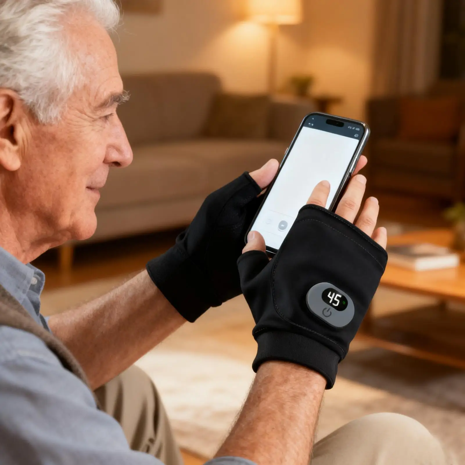 

2025 new Digital Display Heated Gloves USB Electric Hand Warmer With 3 Heat Levels For Outdoor Sports & Office Use