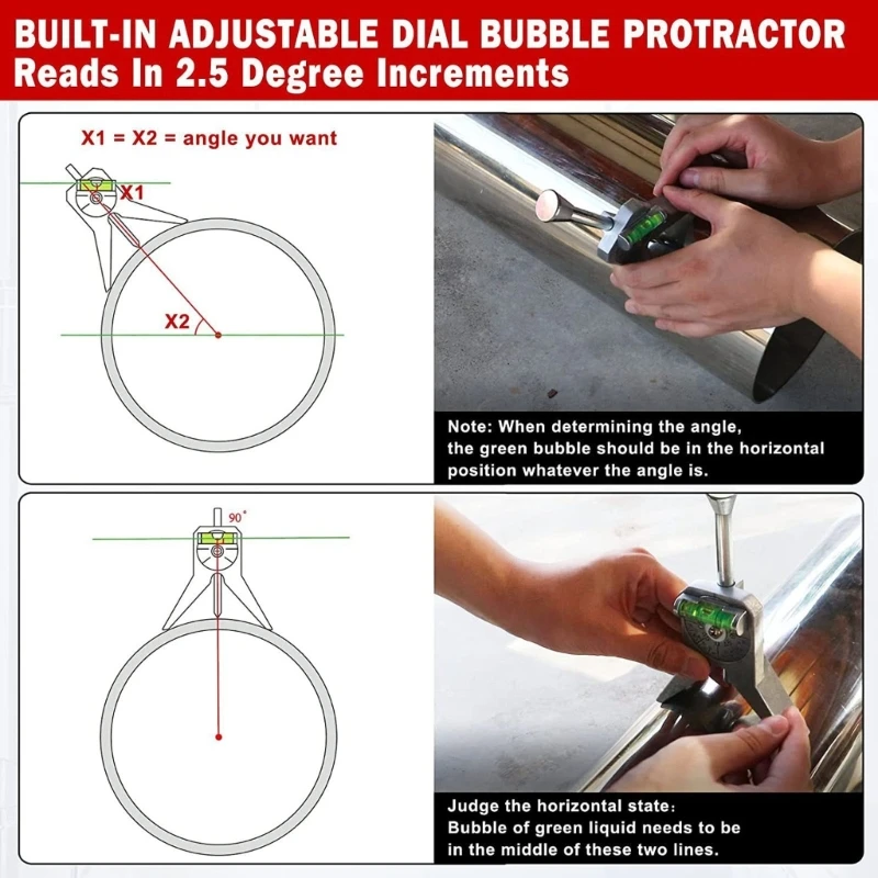 Pipe Center Finder Pipe Fitting Tools Center Finder for Measure Pipe Diameter